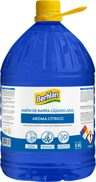 Jabón barra líquido azul, 3,8 L