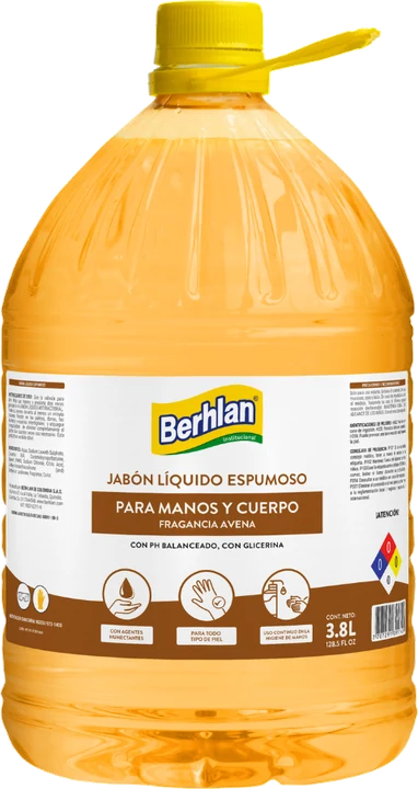 Jabón líquido de manos avena, 3,8 L