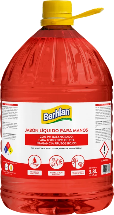Jabón líquido de manos frutos rojos, 3,8 L