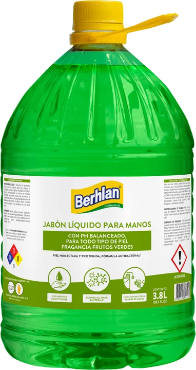 Jabón líquido de manos frutos verdes, 3,8 L